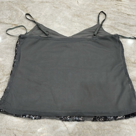 White House Black Market | Sequin Flower Cami |‎ Grey | Small - Picture 8 of 15